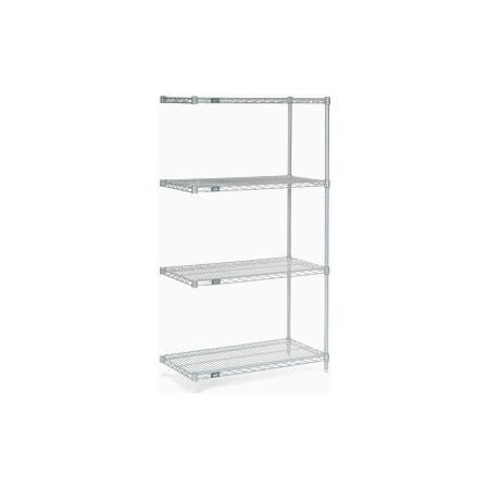 Nexelate    Silver Epoxy Wire Shelving Add-On Unit - 5 Tier - 42W X 21D X 74H